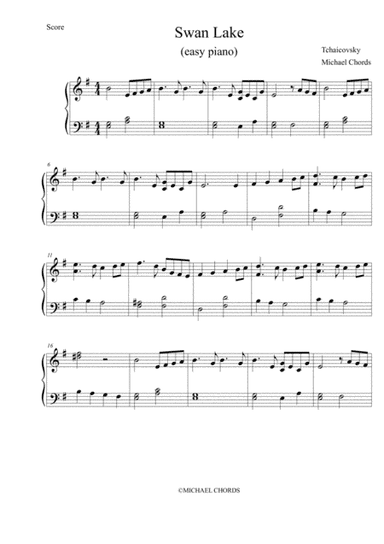 swan lake EASY PIANO (arr. pianoplayer)