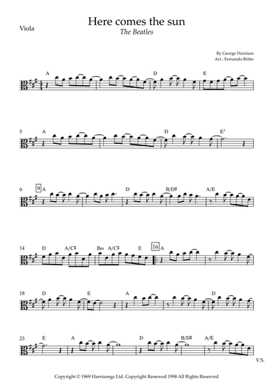 Here Comes The Sun (arr. Fernando Britto)
