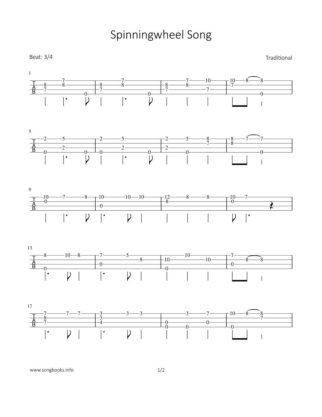 Spinningwheel Song (arr. Bettina Schipp)