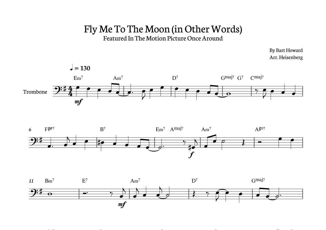 Fly Me To The Moon (in Other Words) (arr. Heisenberg)