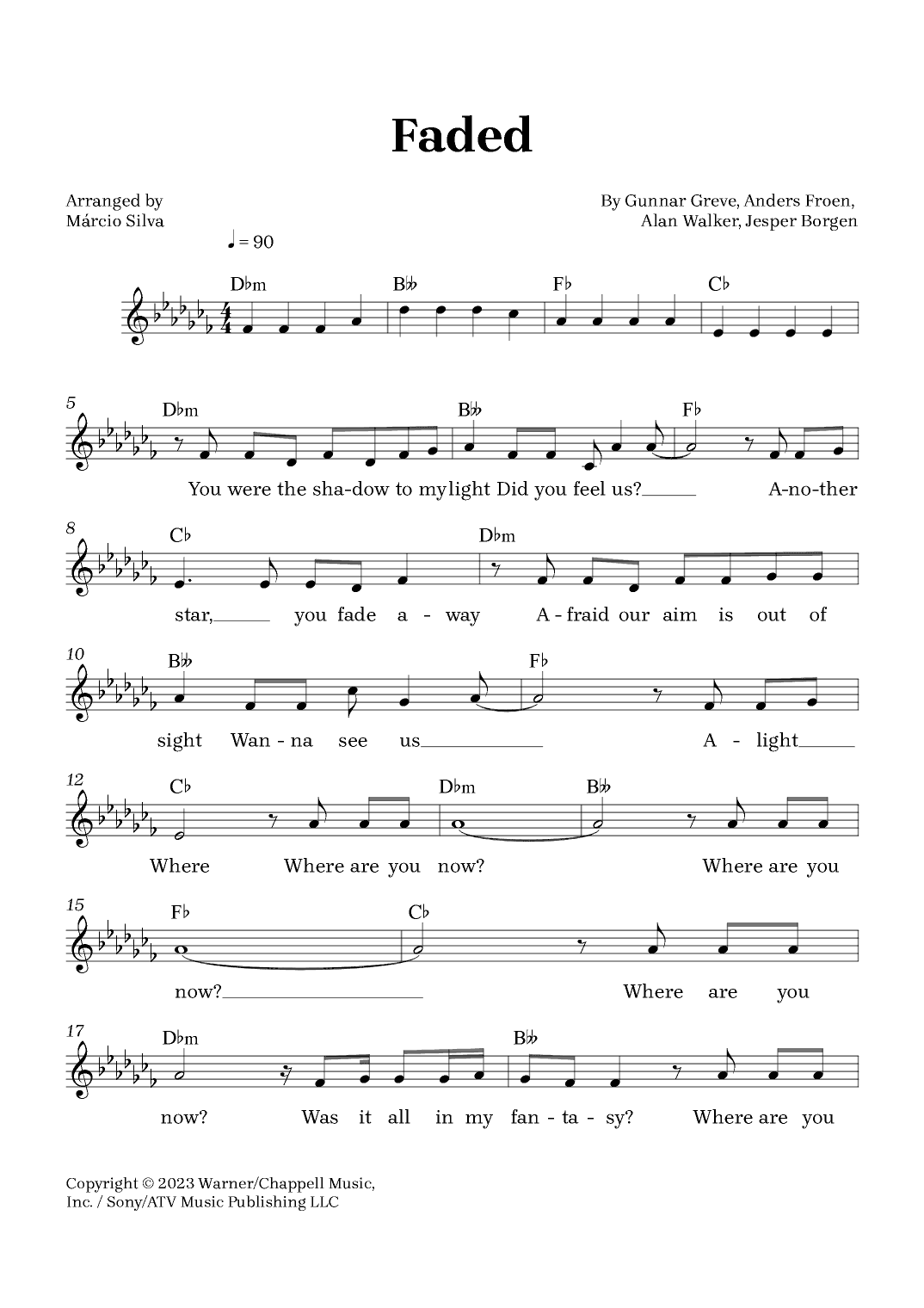 Faded (arr. Márcio Silva)