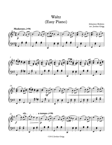 Waltz (Easy Piano) (arr. Jordan Grigg)