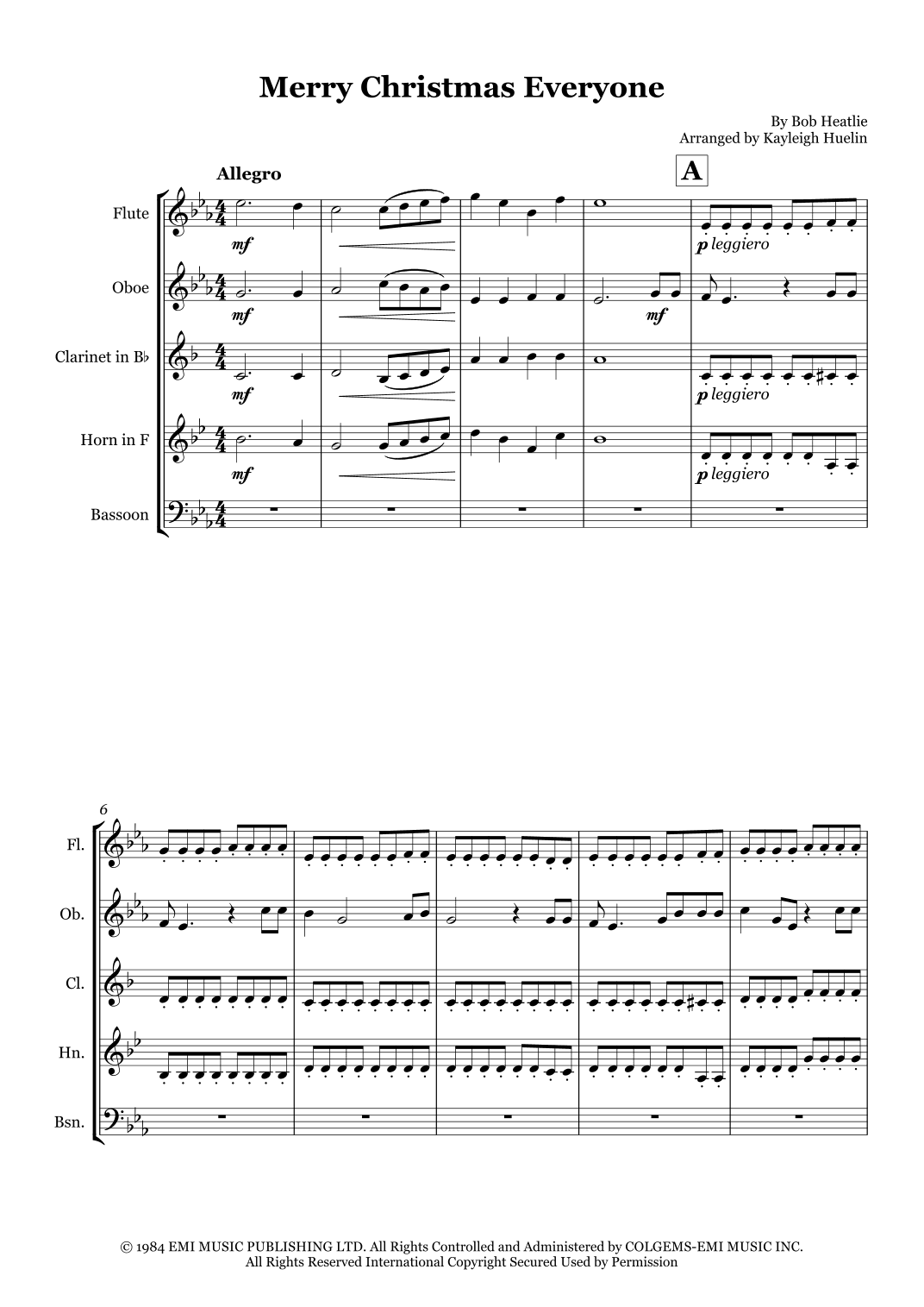 Merry Christmas Everyone (arr. Kayleigh Huelin)