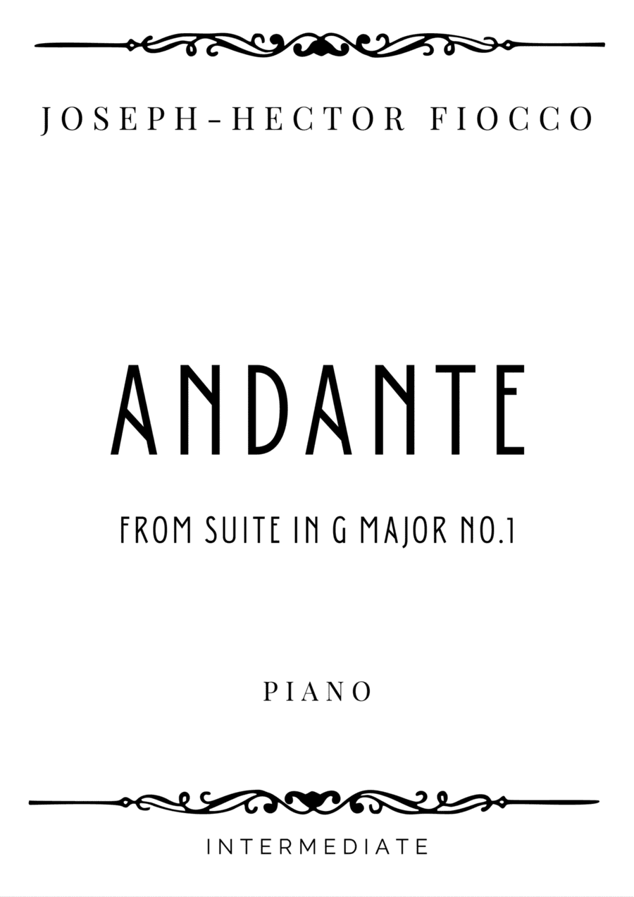 Fiocco - Andante from Suite in G major No.1 - Intermediate (arr. Piacere Music Sheets)