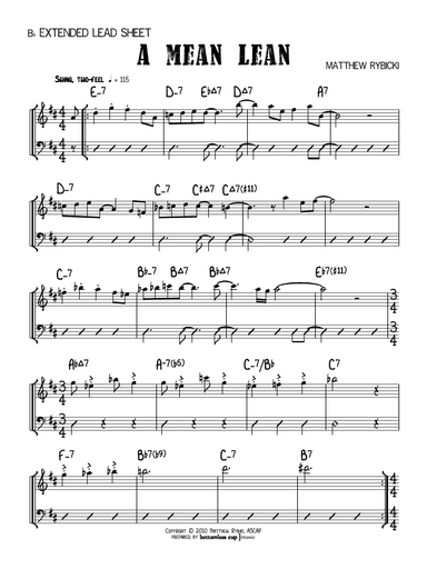 A Mean Lean (Bb Expanded Lead Sheet)