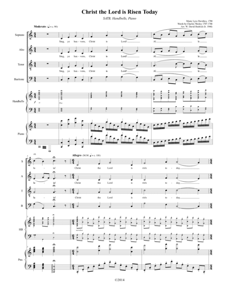 Christ the Lord is Risen Today (Optional Handbells) (arr. W. David Hedrick)