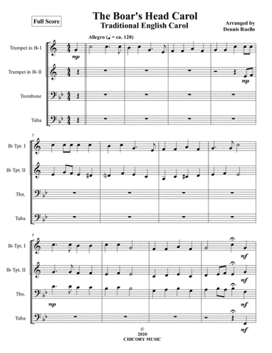 The Boar's Head Carol - Brass Quartet - Intermediate (arr. Dennis Ruello)