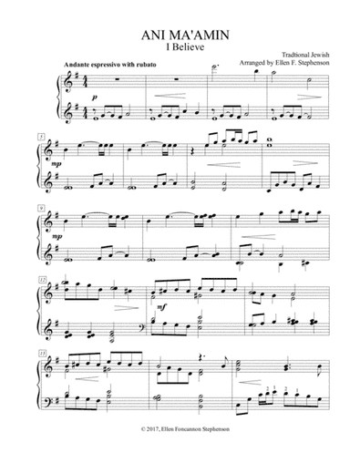 I Believe (Ani Ma'amin) (arr. Ellen Foncannon Stephenson)