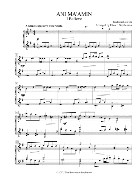 I Believe (Ani Ma'amin) (arr. Ellen Foncannon Stephenson)
