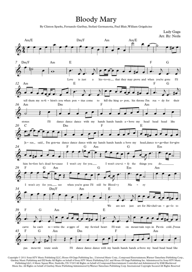 Bloody Mary (arr. Arr. Neda)