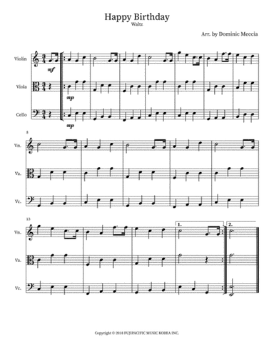 Happy Birthday (Waltz) (arr. Dominic Meccia)