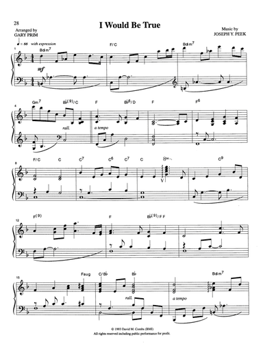 I Would Be True (arr. Gary Prim)
