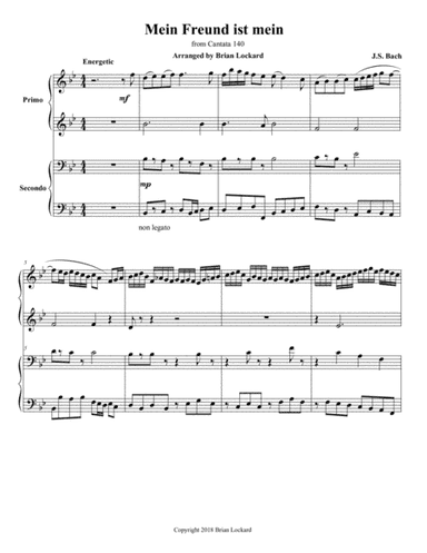 Mein Freund ist mein (Bach) Piano four hands (arr. Brian Lockard)