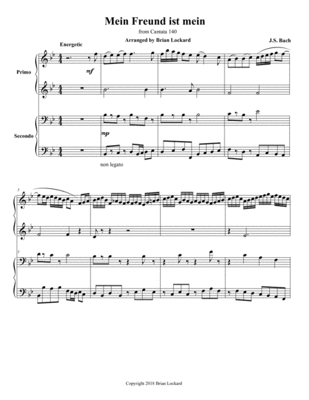Mein Freund ist mein (Bach) Piano four hands (arr. Brian Lockard)