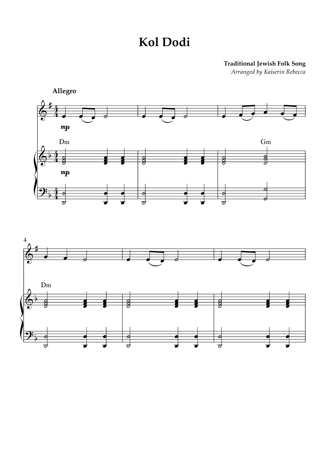 Kol Dodi (arr. Kaiserin Rebecca)