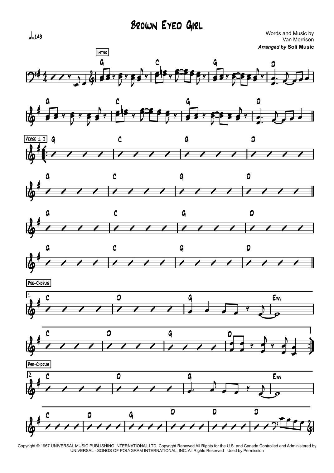 Brown Eyed Girl (arr. Soli Music)