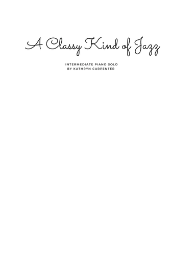 A Classy Kind of Jazz (Key of F)