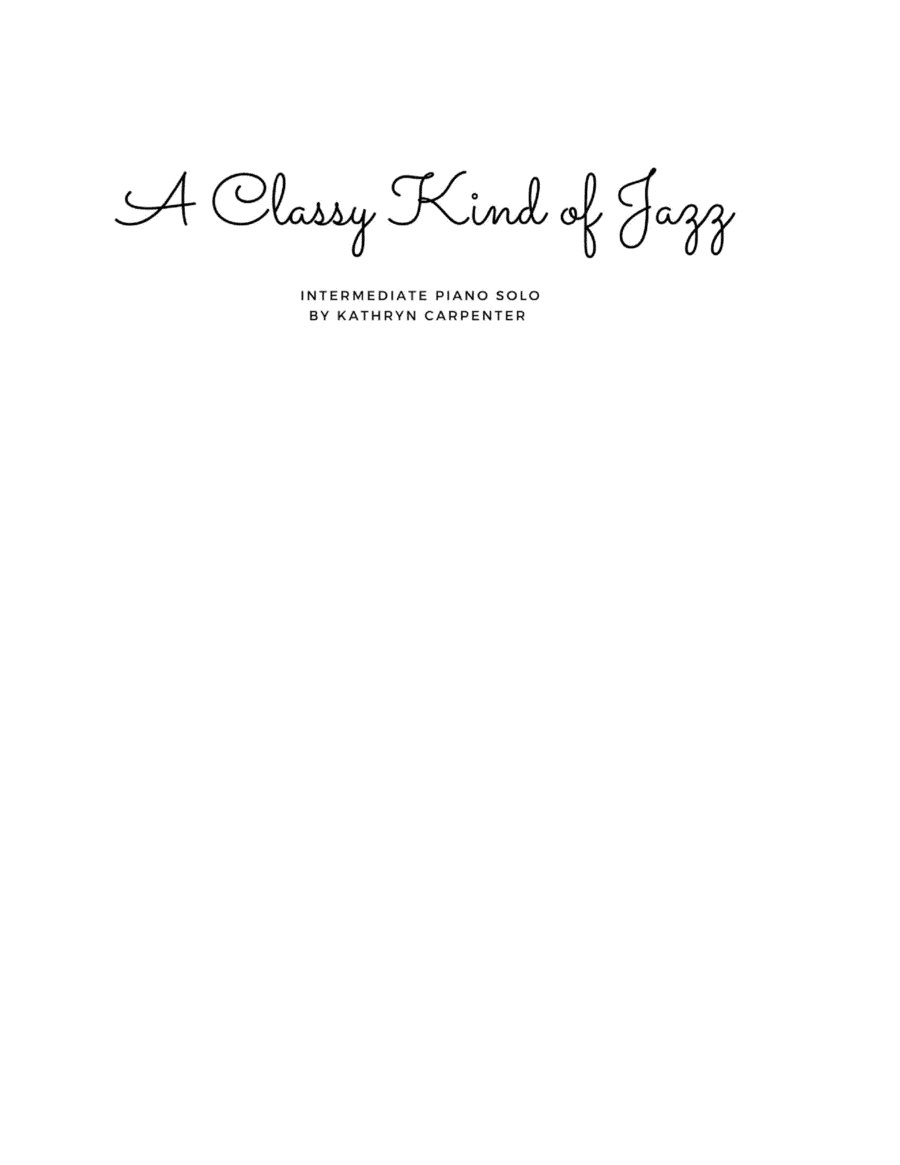 A Classy Kind of Jazz (Key of F)
