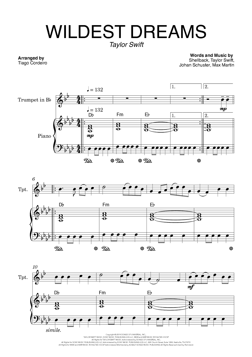 Wildest Dreams (arr. Tiago Cordeiro)