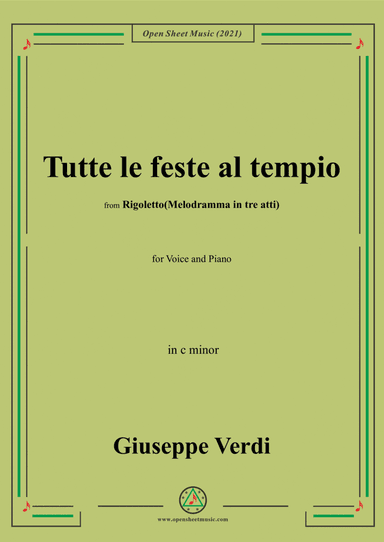 Verdi-Tutte le feste al tempio,in c minor (arr. Open Cloud)