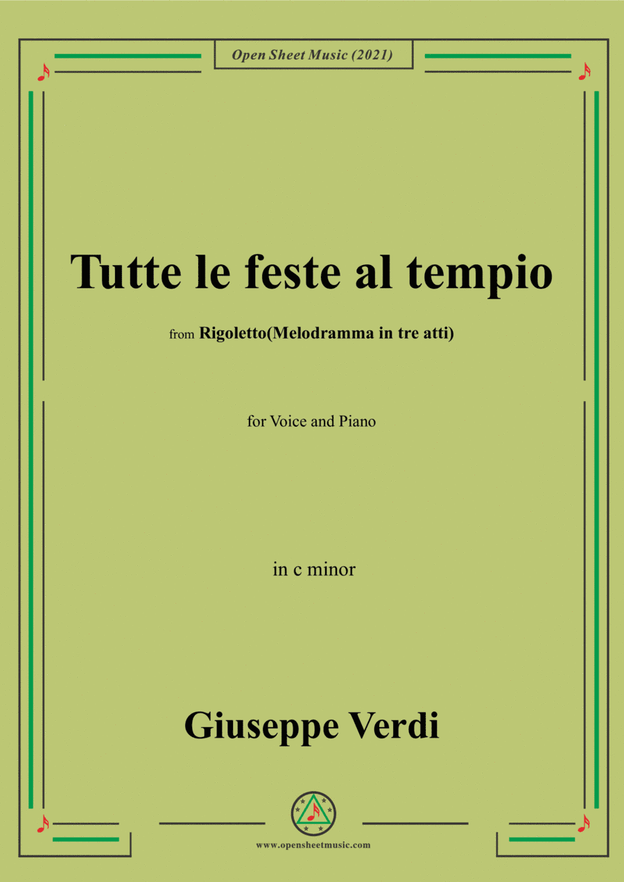 Verdi-Tutte le feste al tempio,in c minor (arr. Open Cloud)