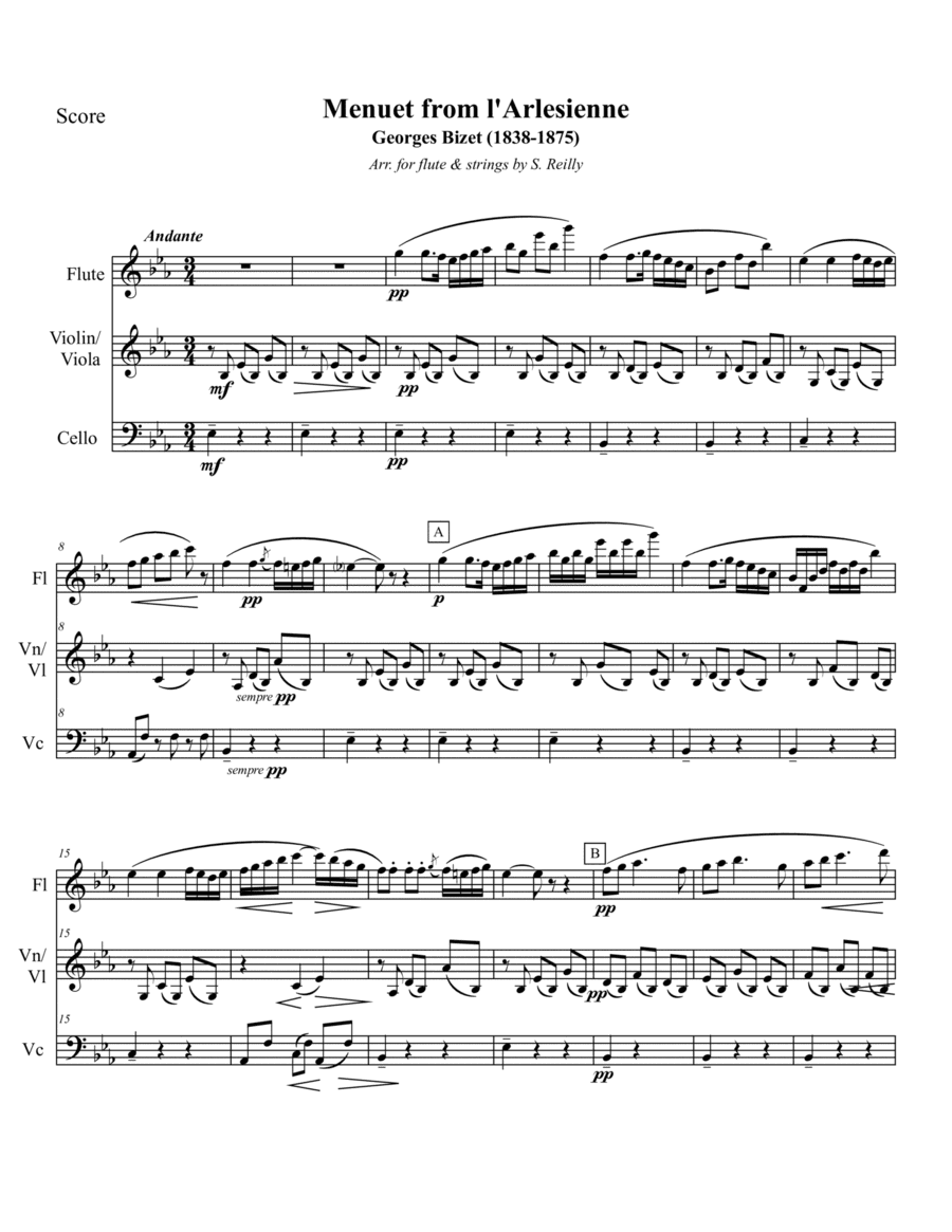 Menuet from Bizet's l'Arlesienne Suite (arr. S. Reilly)