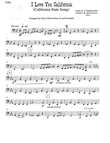 "I LoveYou, California" for brass quintet (arr. Jud Goodrich)