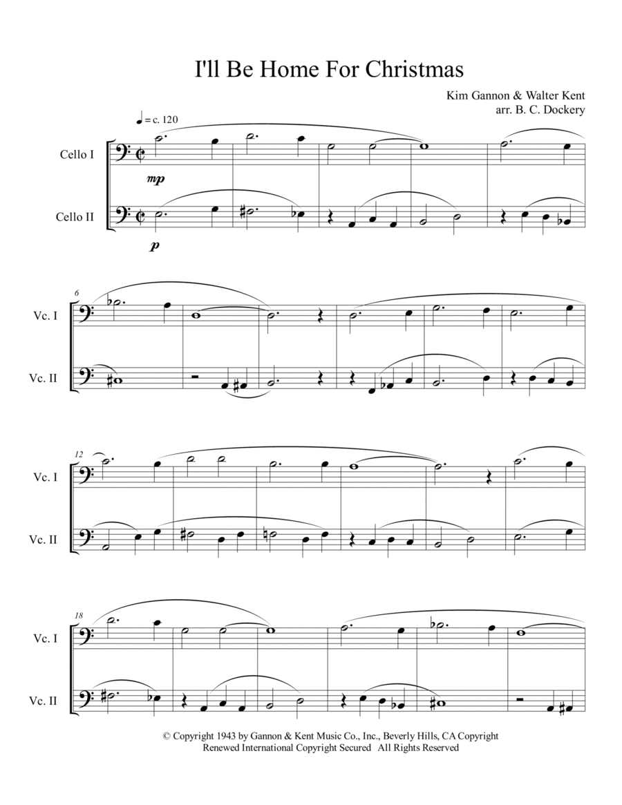 I'll Be Home For Christmas (arr. B. C. Dockery)