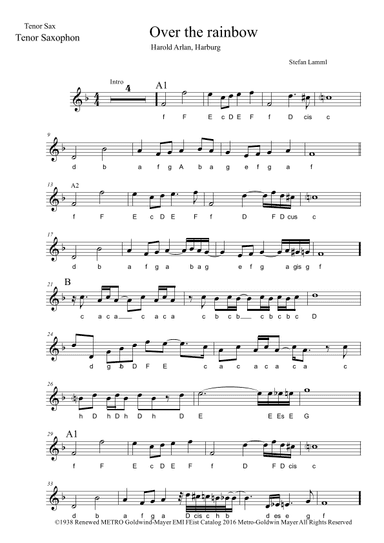Over The Rainbow (arr. Stefan Lamml)
