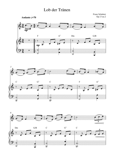 Lob der Tränen (Op.13 no.2) (arr. Kaiserin Rebecca)