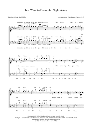 Dance The Night Away (arr. Liz Garnett)