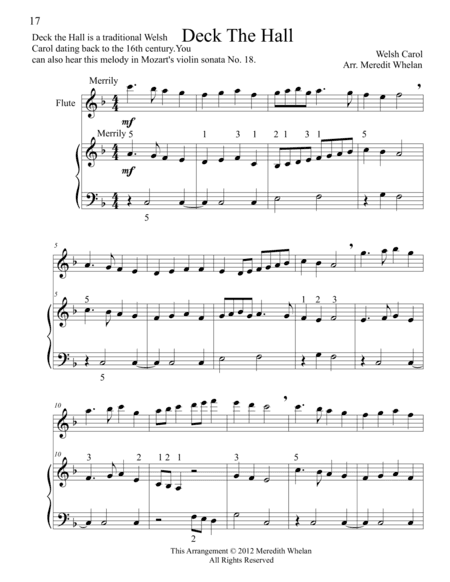 Christmas Duets for Flute & Piano:  Deck The Hall (arr. Meredith Whelan)