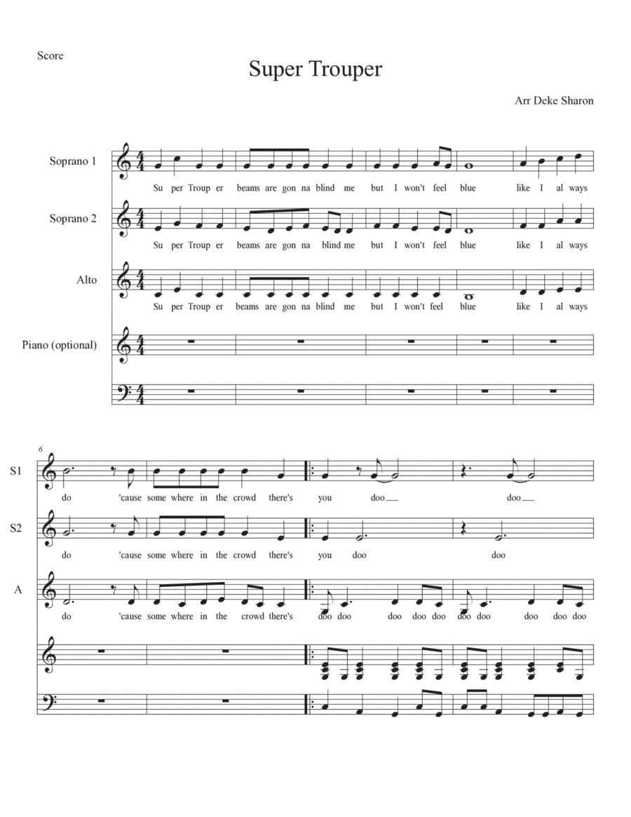 Super Trouper (arr. Deke Sharon)