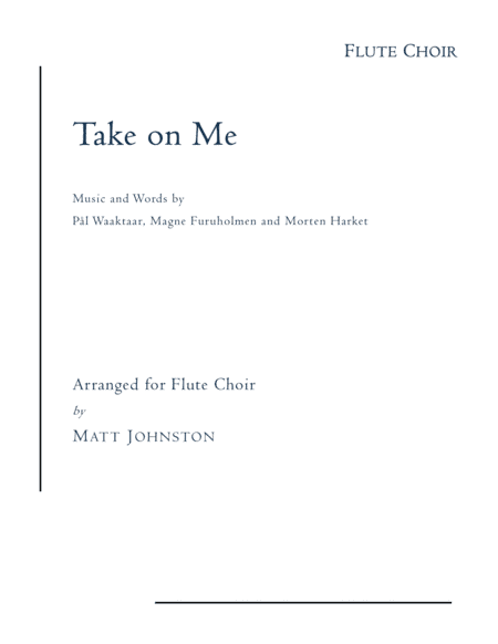Take On Me (arr. Matt Johnston)