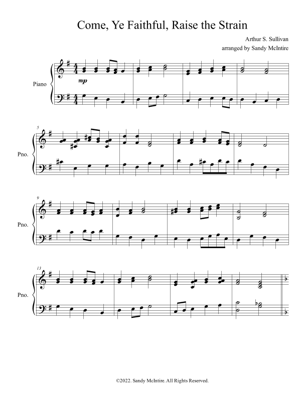 Come, Ye Faithful, Raise the Strain (arr. Sandy McIntire)