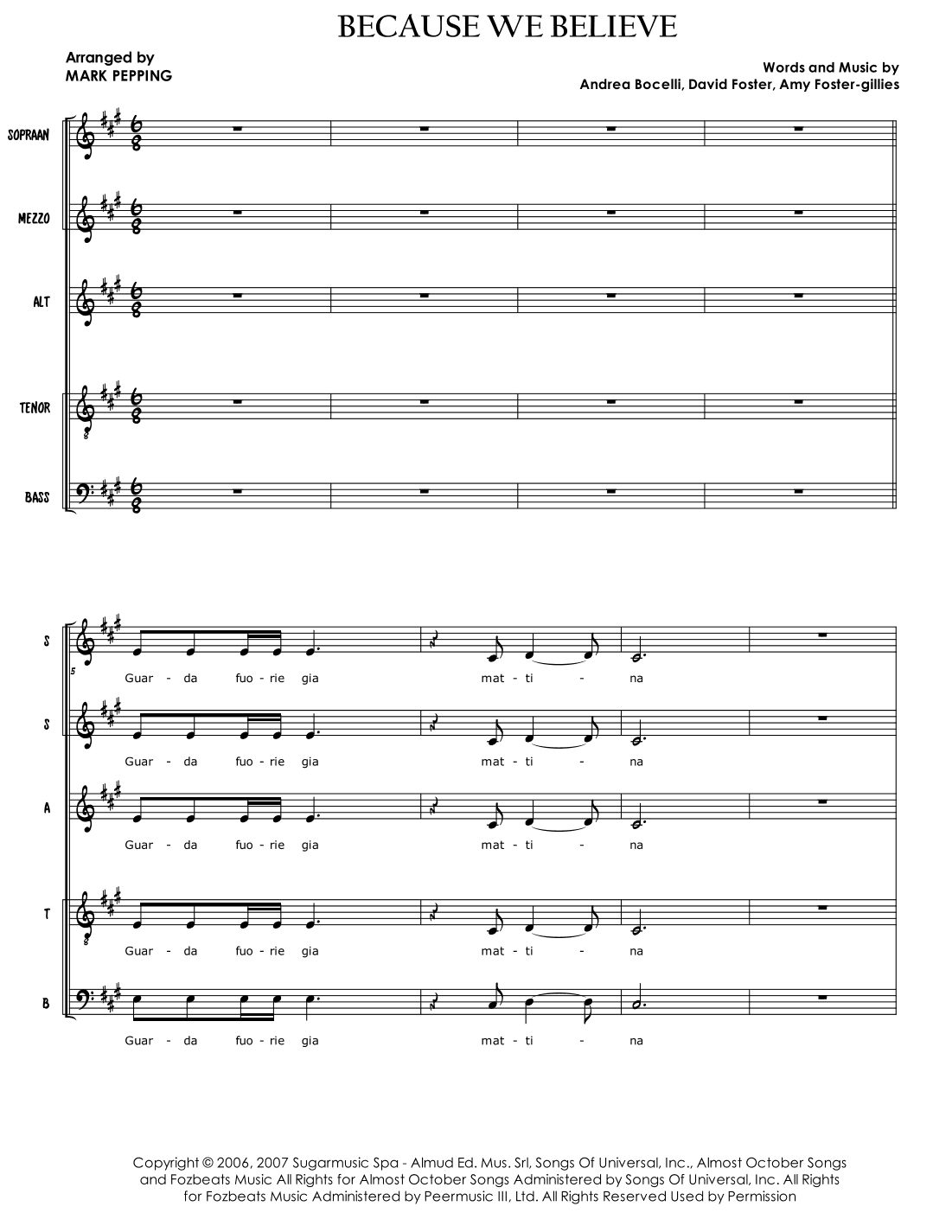 Because We Believe (arr. Mark Pepping)