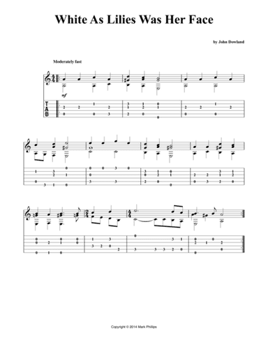 White As Lilies Was Her Face (arr. Mark Phillips)