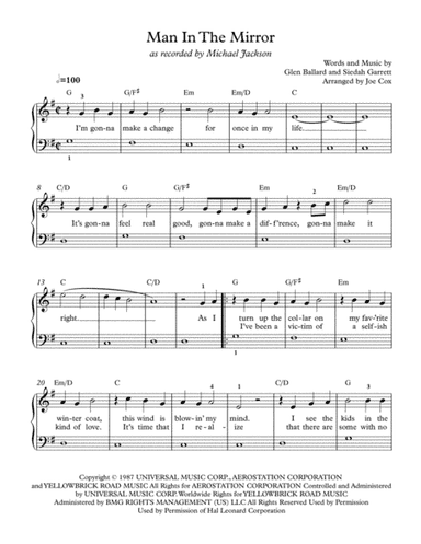 Man In The Mirror (arr. Joe Cox)