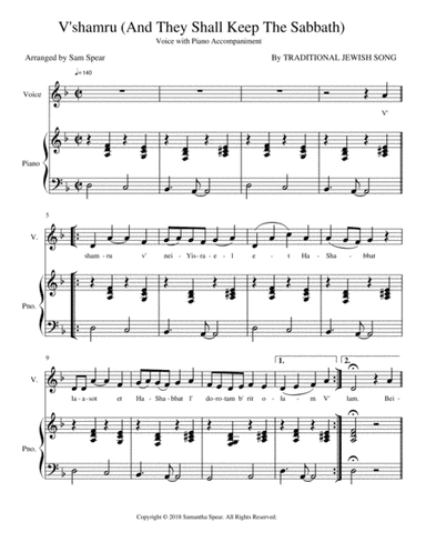 V'Shamru (arr. Sam Spear)