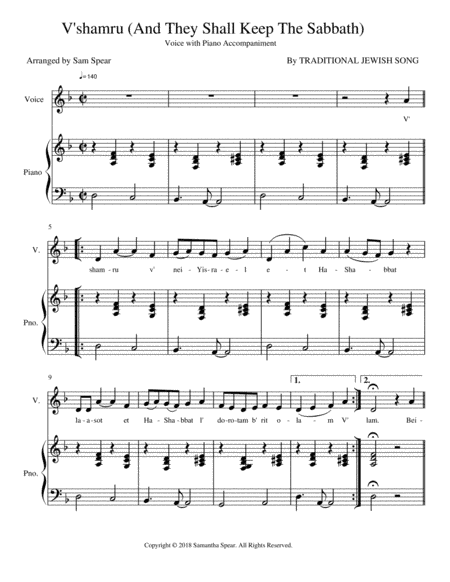 V'Shamru (arr. Sam Spear)