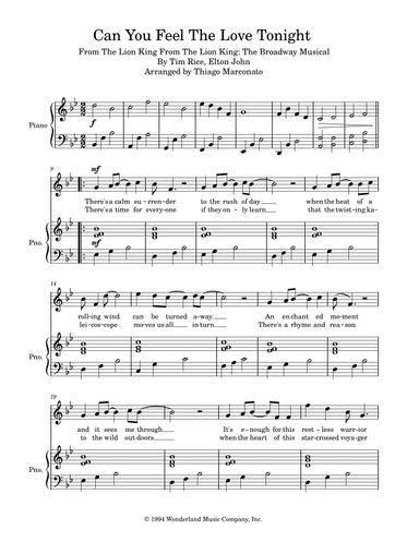 Can You Feel The Love Tonight (arr. Thiago Marconato)