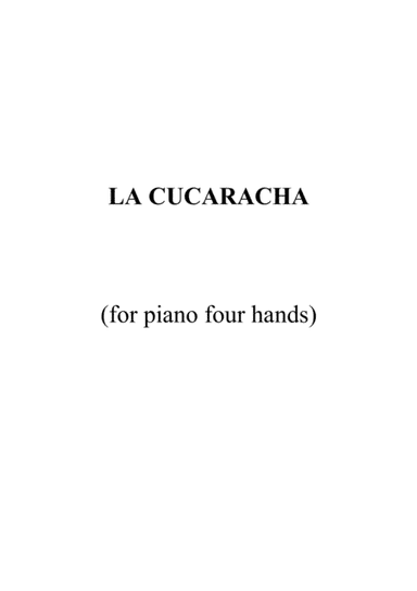 La Cucaracha (easy piano four hands) (arr. Toni Nita)