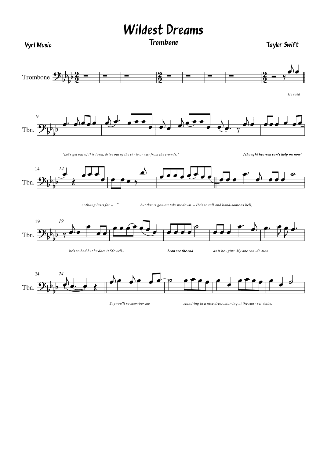 Wildest Dreams (arr. Vyrl)