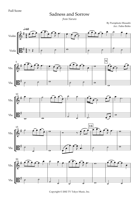 Sadness And Sorrow (arr. Fabio Britto)
