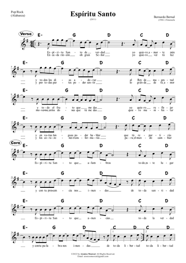 Espíritu Santo - Lead sheet