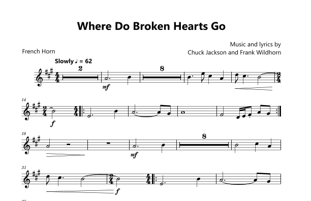 Where Do Broken Hearts Go (arr. David Lartey)