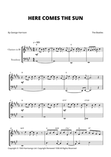 Here Comes The Sun (arr. Cadenza Editions)