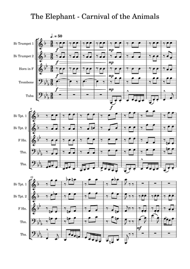 The Elephant from The Carnival of The Animals - Brass Quintet (arr. Edward Fall)