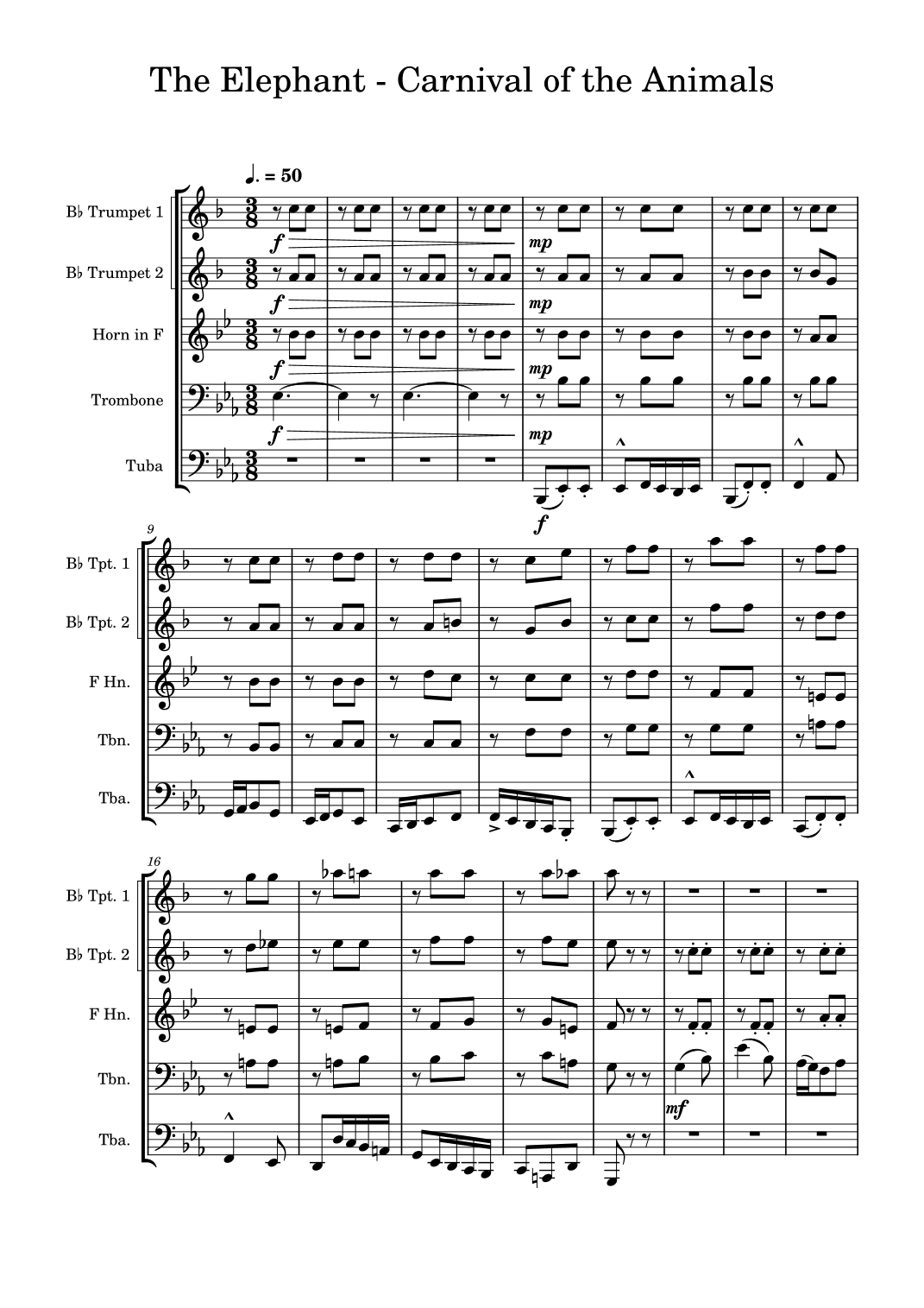 The Elephant from The Carnival of The Animals - Brass Quintet (arr. Edward Fall)