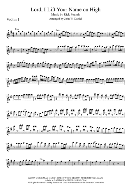 Lord, I Lift Your Name On High (arr. John W. Daniel)